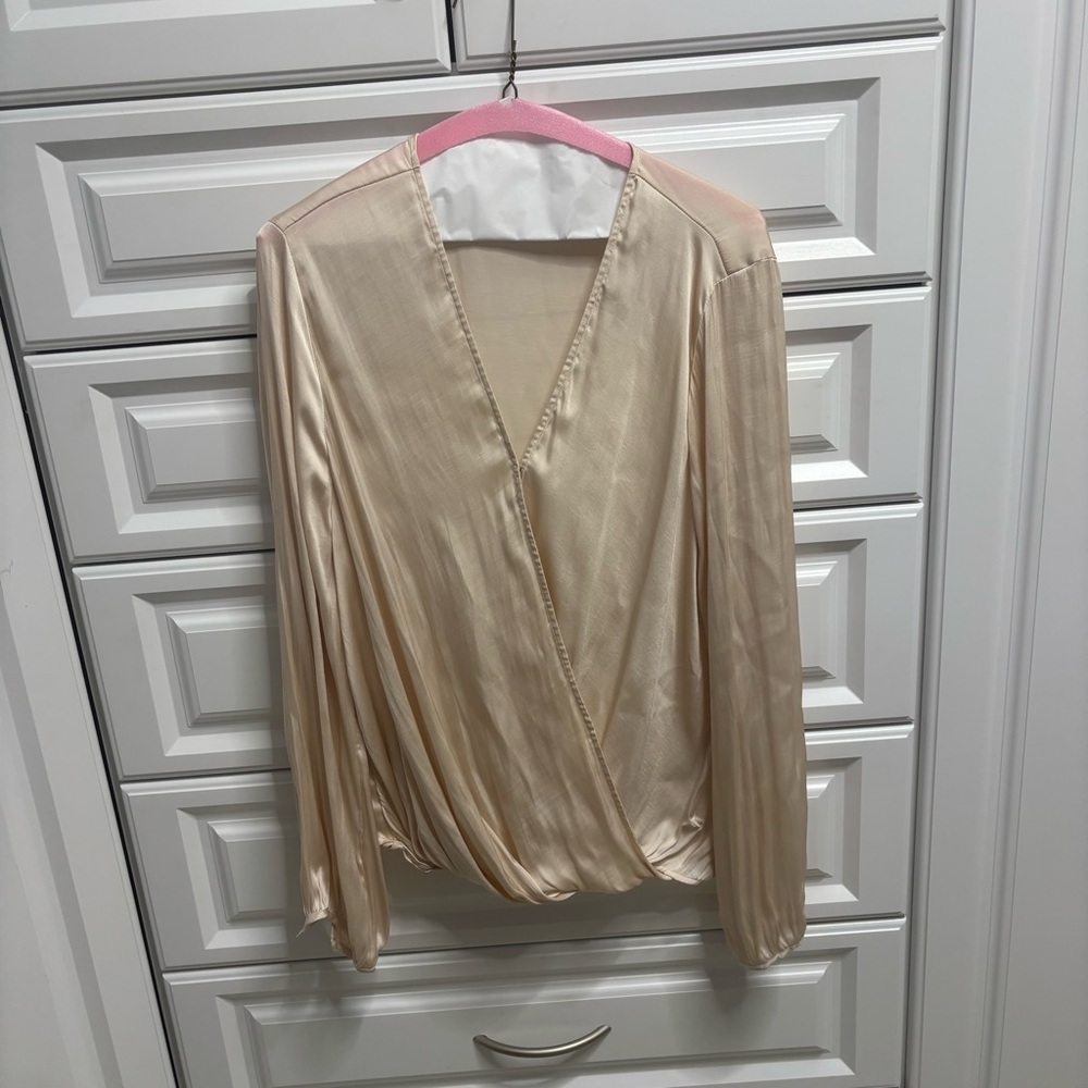 Banana Republic Cream Wrap Top